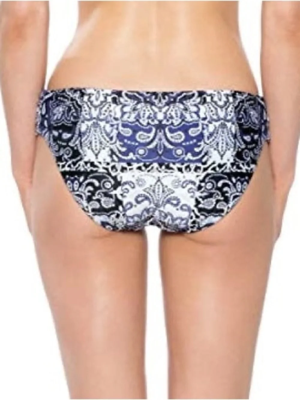 NWT Americana Reversible Shirred Side Tab Hipster Bikini Bottom Size XL Bandana